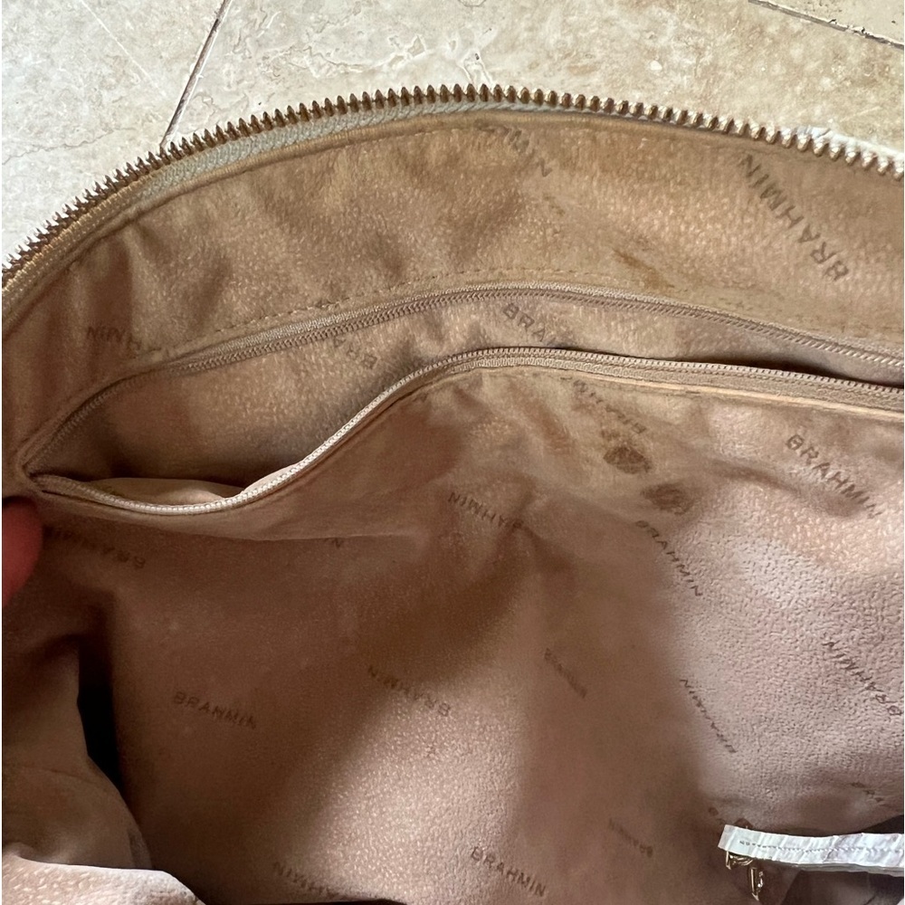 Brahmin Melbourne Collection Large Duxbury Crocodile-Embossed Dome Satchel Bag. - Picture 10 of 11